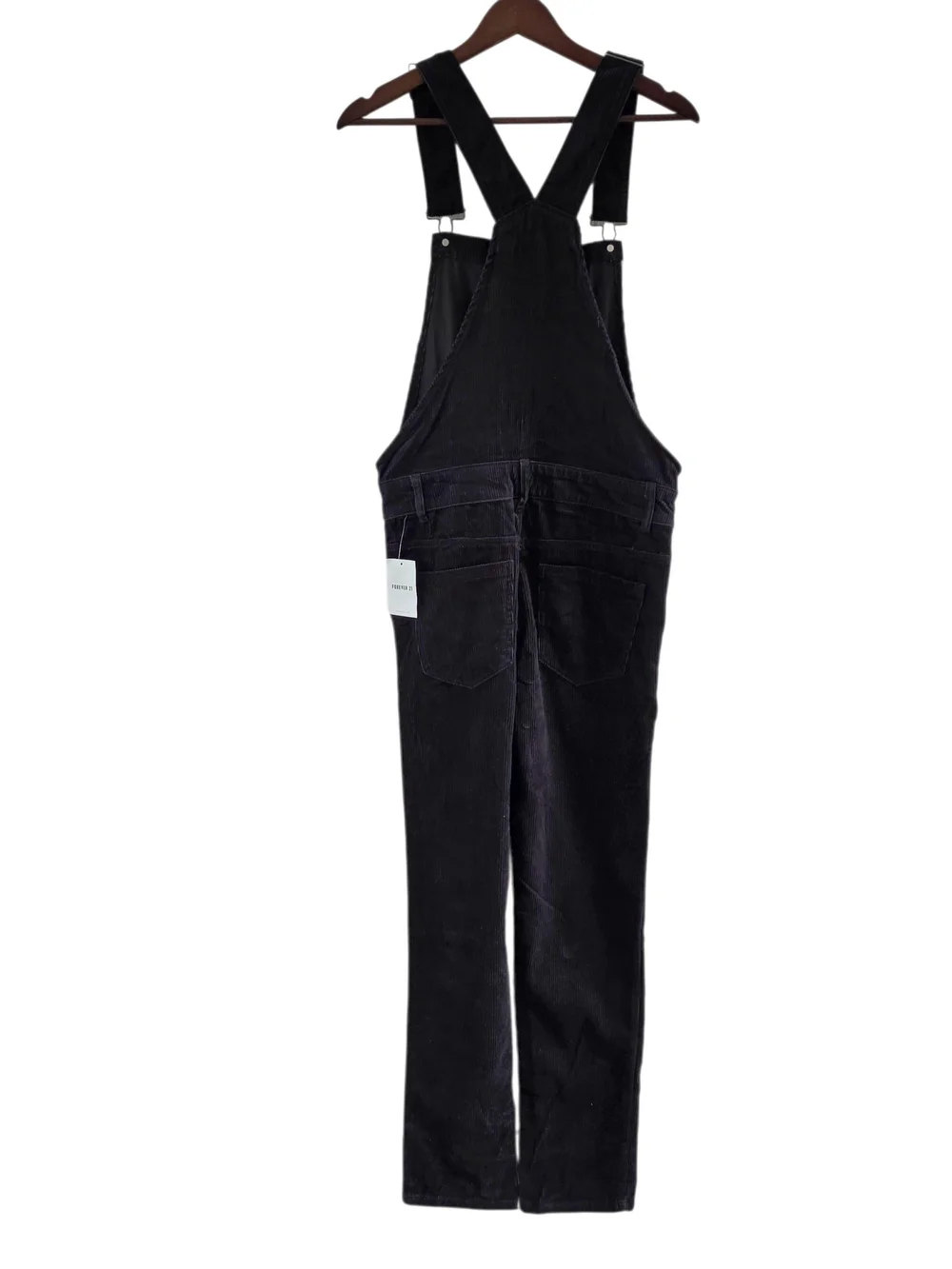 Forever 21 Black Corduroy Overalls Pockets Mens Size XS NEW NWT